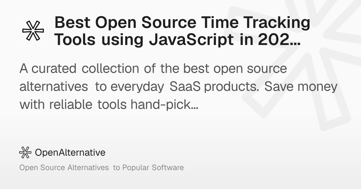 Best Open Source Time Tracking Tools using JavaScript in 2026
