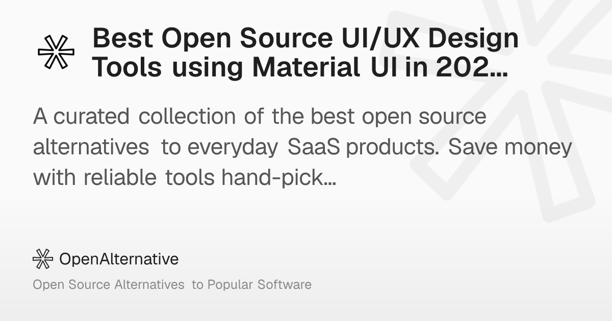 Best Open Source UI/UX Design Tools using Material UI in 2026