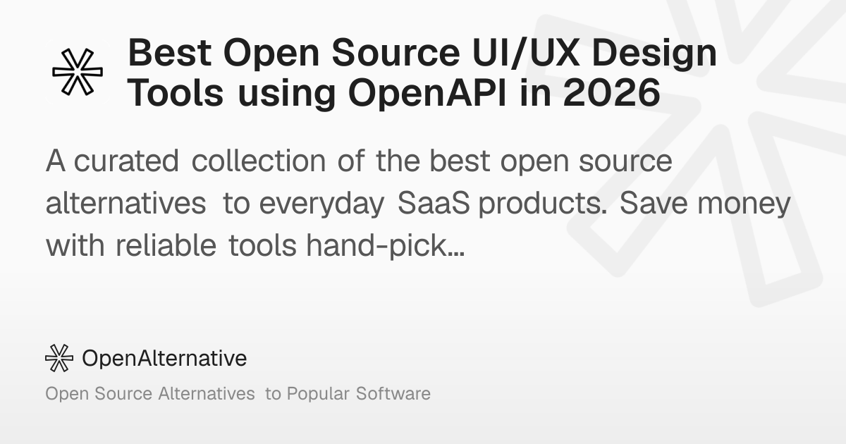 Best Open Source UI/UX Design Tools using OpenAPI in 2026