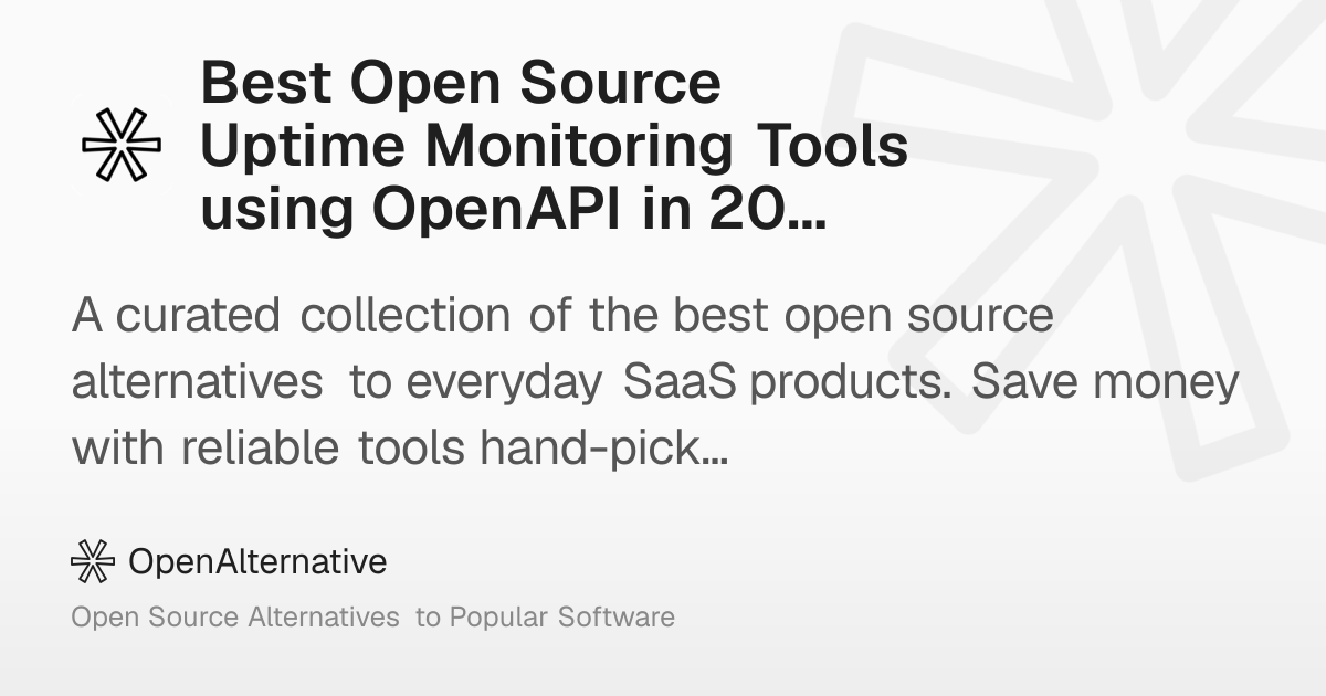 Best Open Source Uptime Monitoring Tools using OpenAPI in 2026