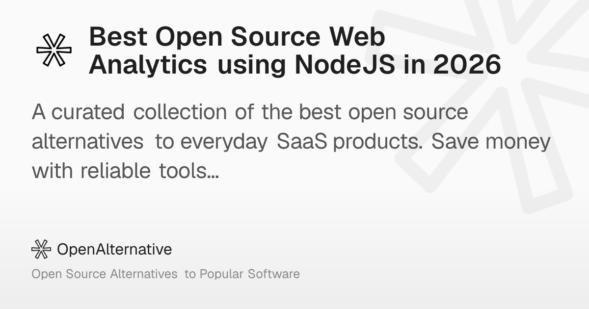 Best Open Source Web Analytics using NodeJS in 2026