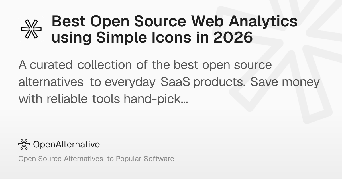 Best Open Source Web Analytics using Simple Icons in 2026