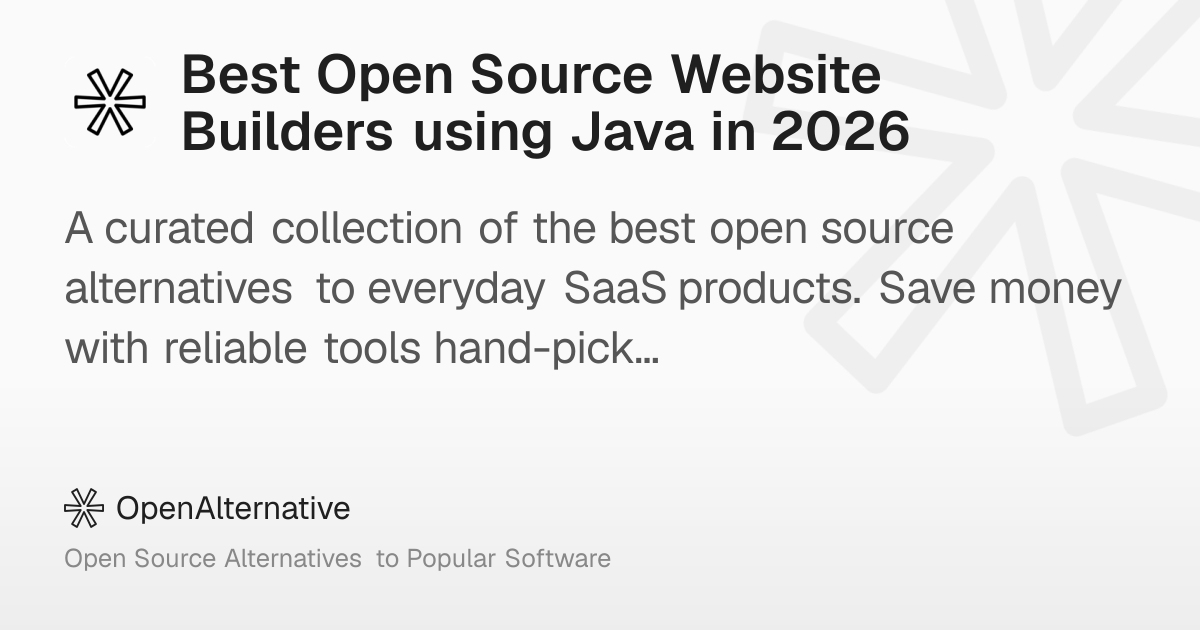 Best Open Source Website Builders using Java in 2026