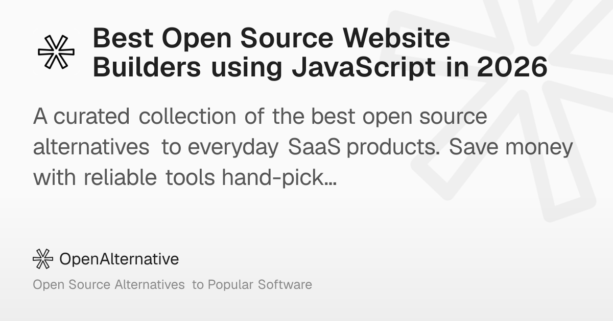 Best Open Source Website Builders using JavaScript in 2026