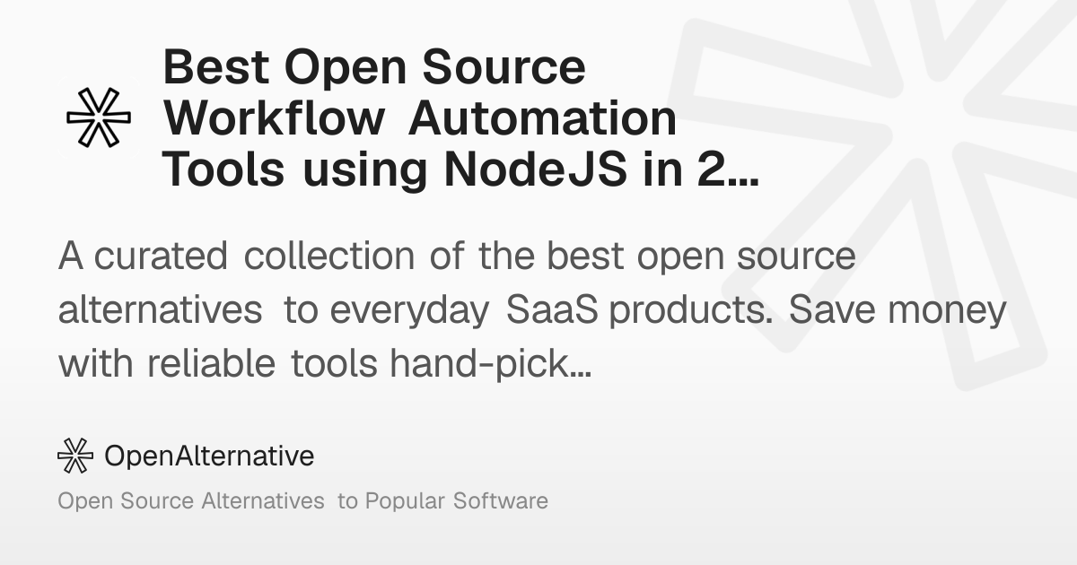 Best Open Source Workflow Automation Tools using NodeJS in 2026