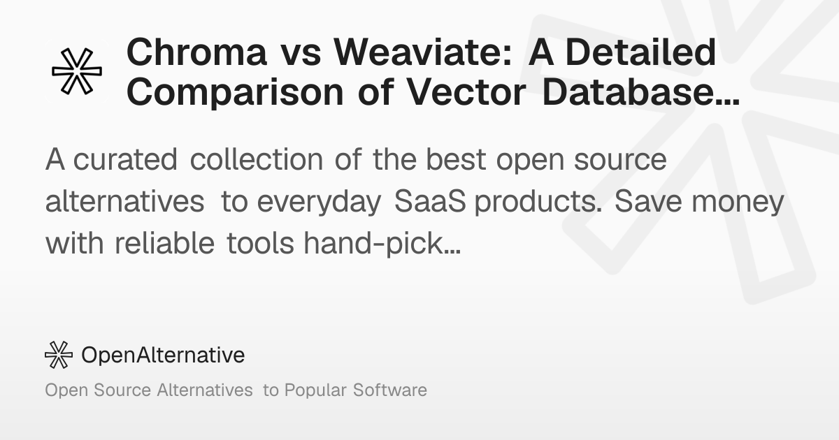 Chroma vs Weaviate: A Detailed Comparison of Vector Databases in 2026