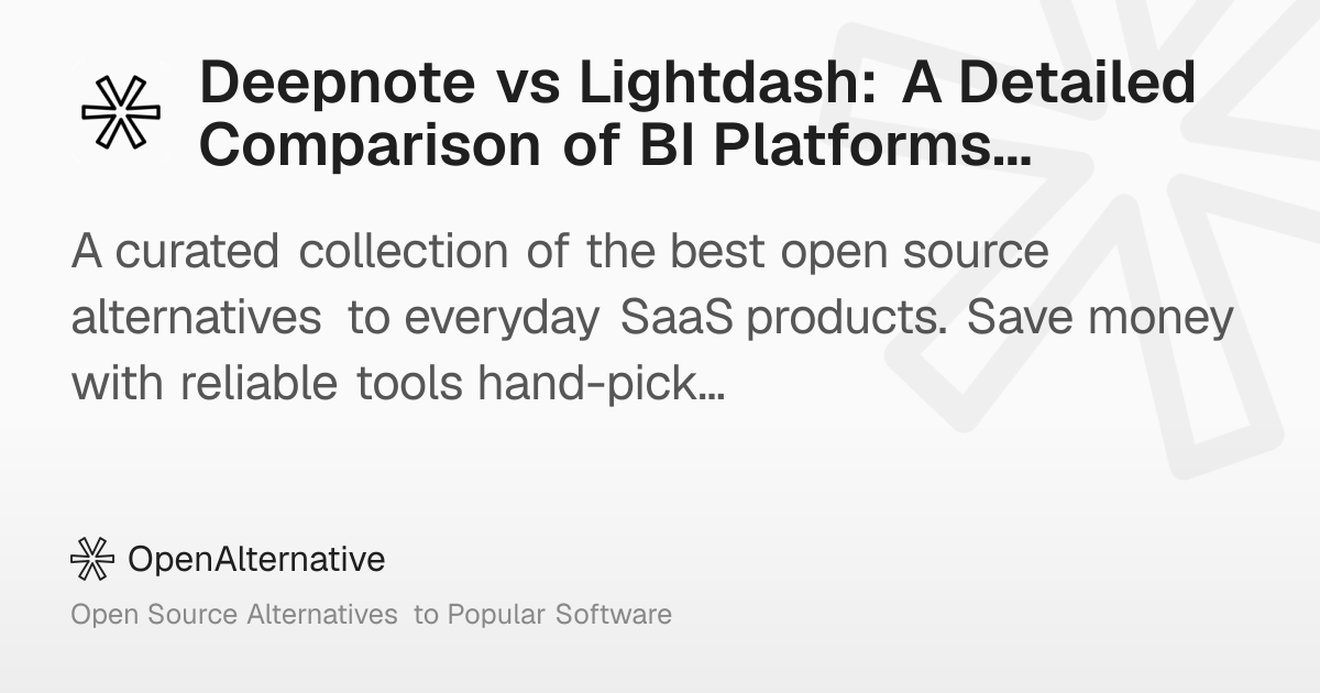 Deepnote vs Lightdash: A Detailed Comparison of BI Platforms in 2026
