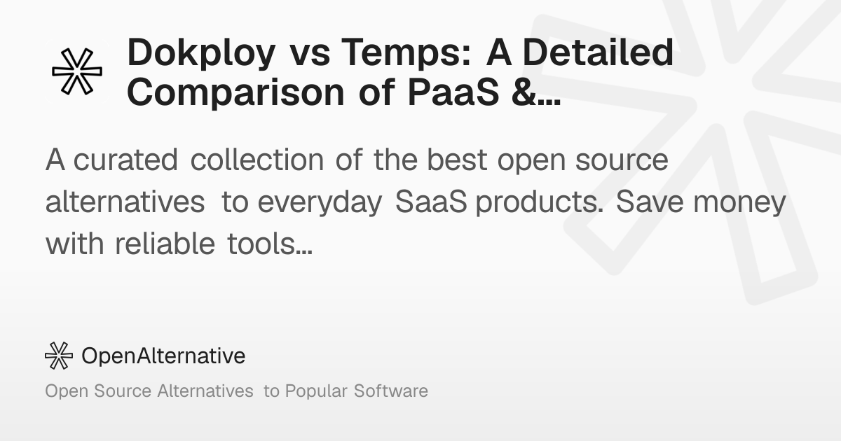 Dokploy vs Temps: A Detailed Comparison of PaaS & Deployment Tools in 2026