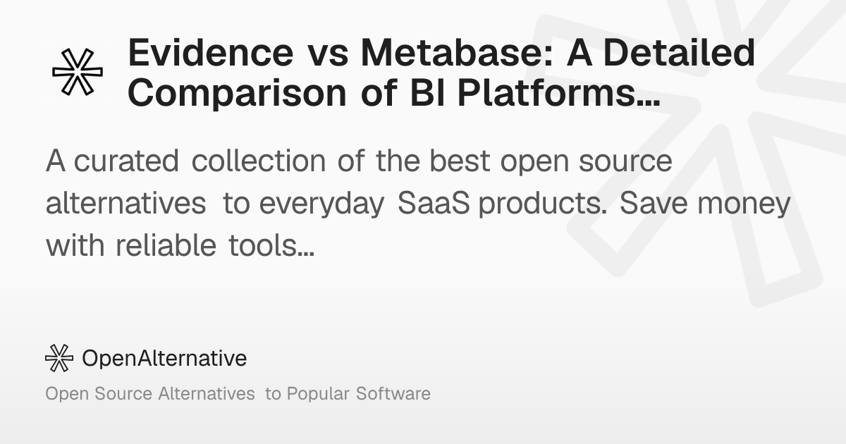 Evidence vs Metabase: A Detailed Comparison of BI Platforms in 2026