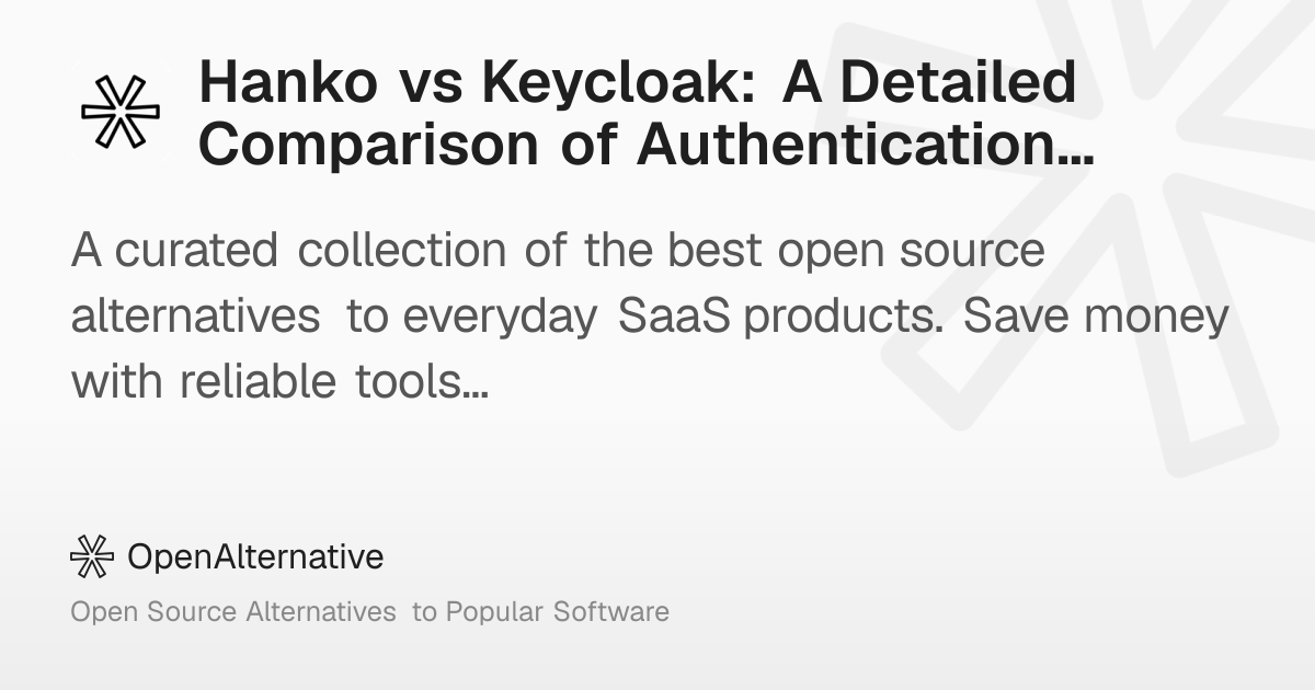 Hanko vs Keycloak: A Detailed Comparison of Authentication & SSO ...