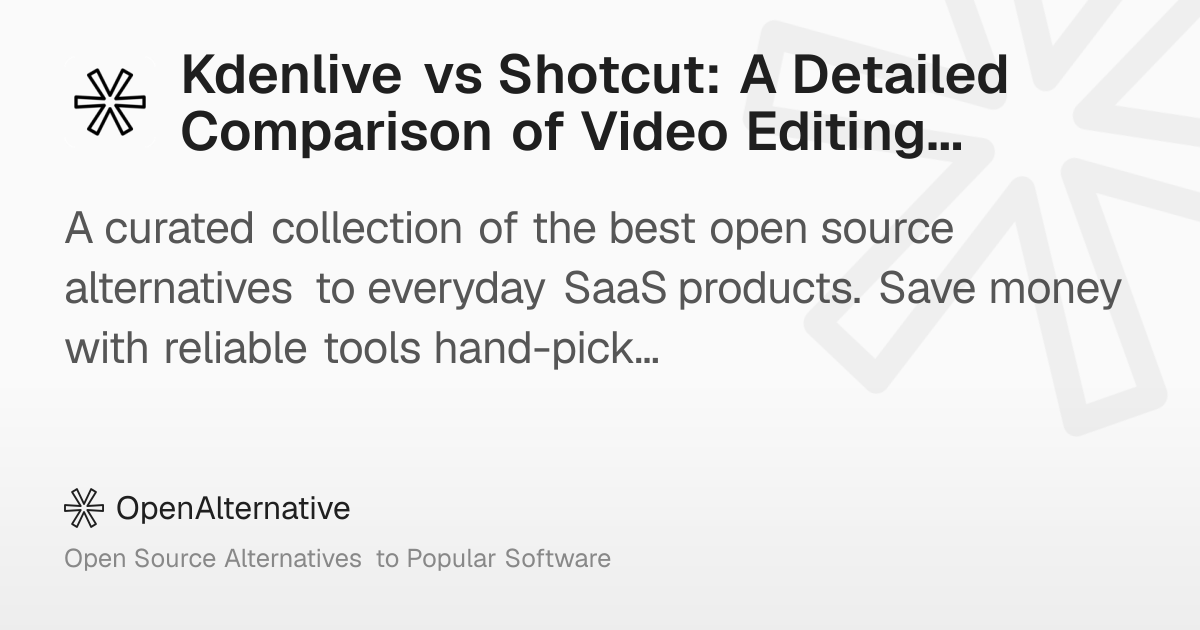 Kdenlive vs Shotcut: A Detailed Comparison of Video Editing Software in ...