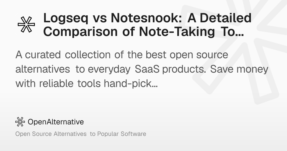 Logseq vs Notesnook: A Detailed Comparison of Note-Taking Tools in 2026