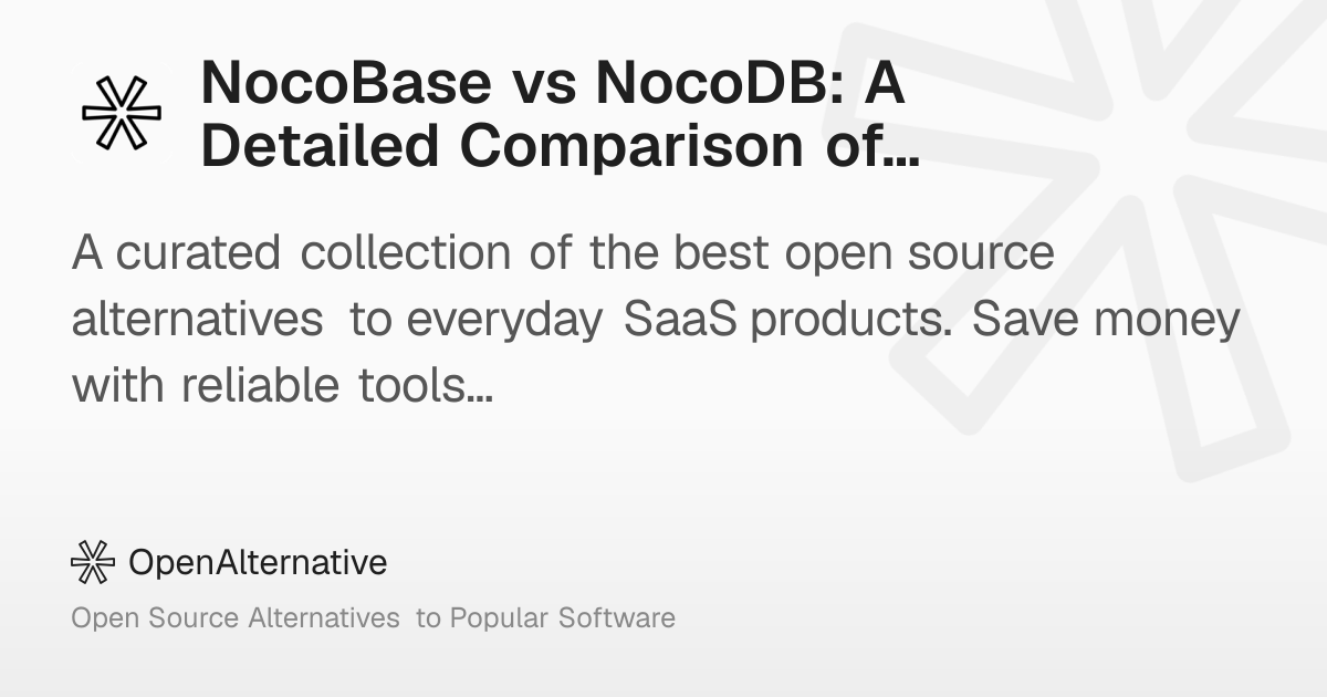 NocoBase vs NocoDB: A Detailed Comparison of Low-Code/No-Code Platforms ...