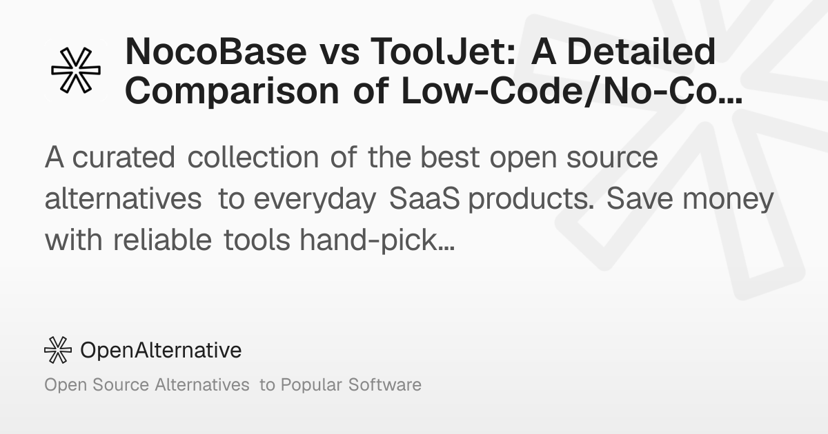 NocoBase vs ToolJet: A Detailed Comparison of Low-Code/No-Code ...
