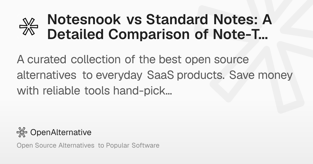 Notesnook vs Standard Notes: A Detailed Comparison of Note-Taking Tools ...