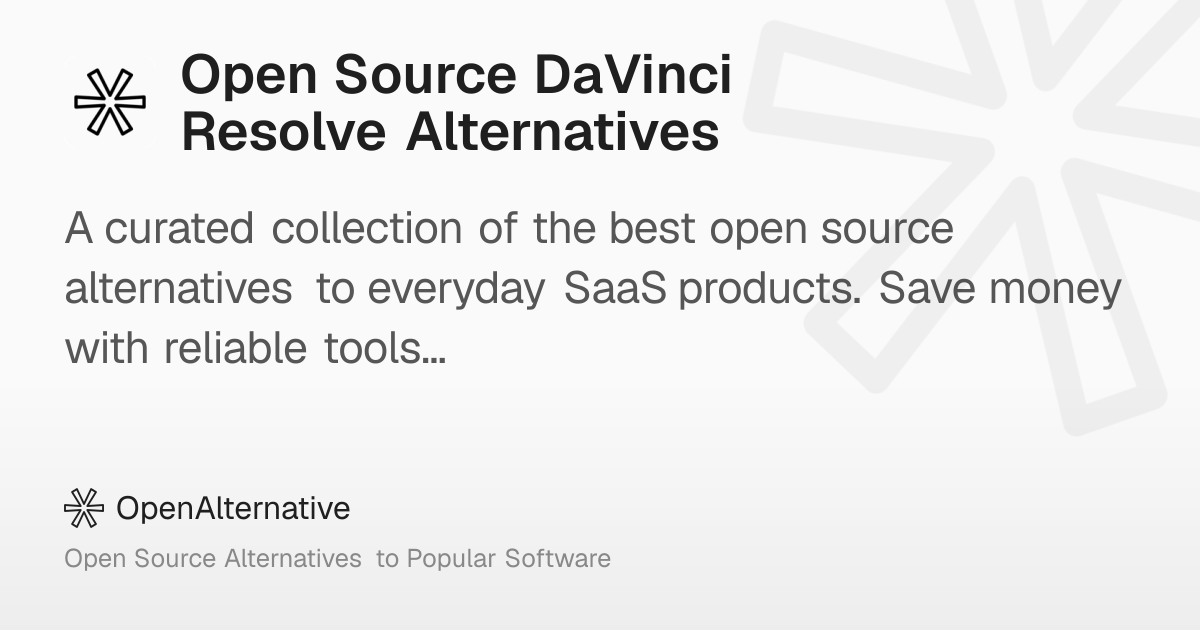5 Best Open Source DaVinci Resolve Alternatives in 2026