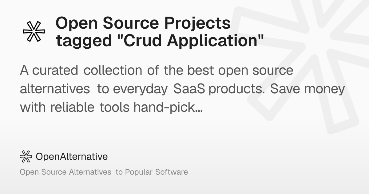 Open Source Projects tagged "Crud Application"