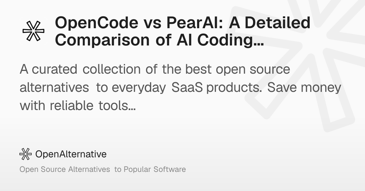 OpenCode vs PearAI: A Detailed Comparison of AI Coding Assistants in 2026