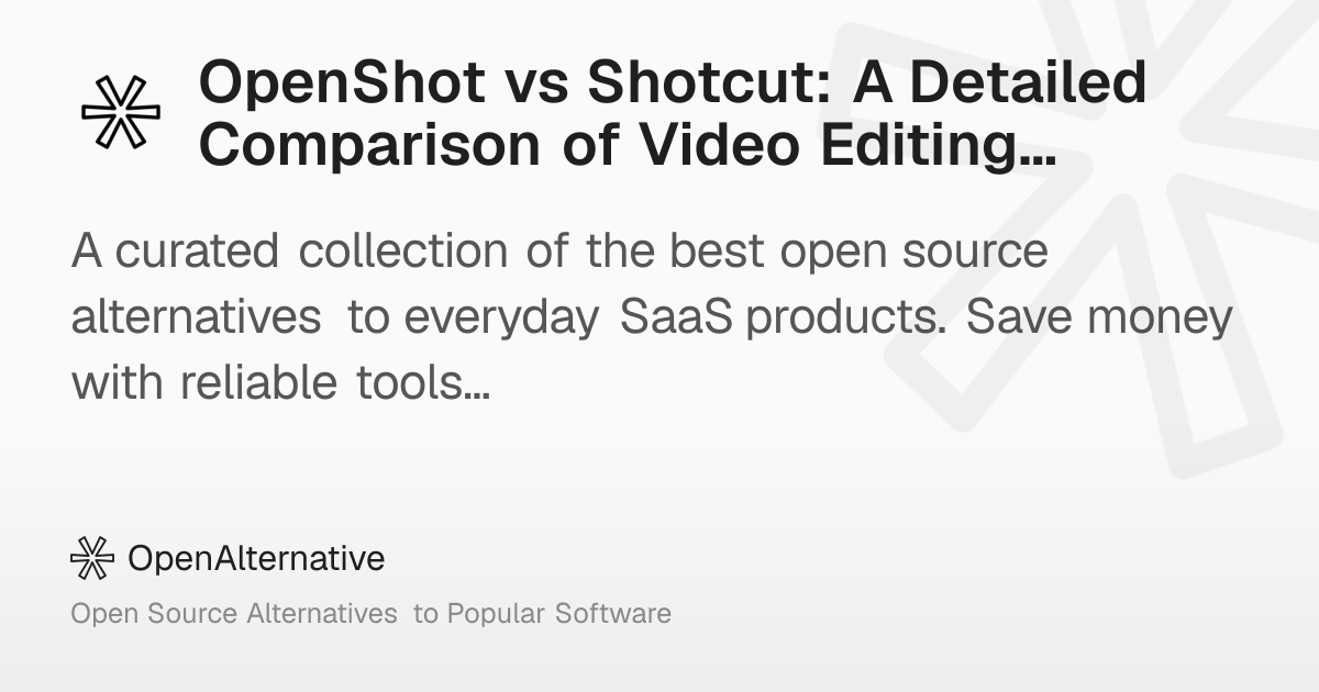 OpenShot vs Shotcut: A Detailed Comparison of Video Editing Software in ...