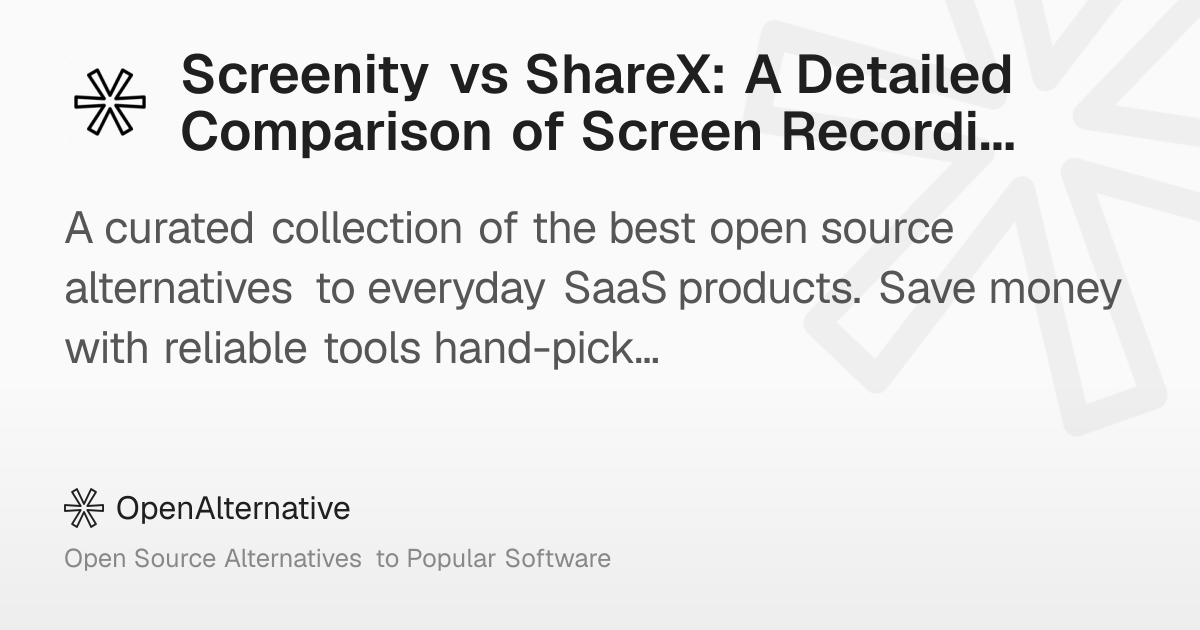 Screenity vs ShareX: A Detailed Comparison of Screen Recording Tools in ...