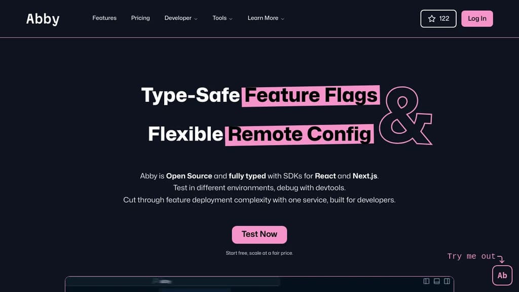 Screenshot of Abby website