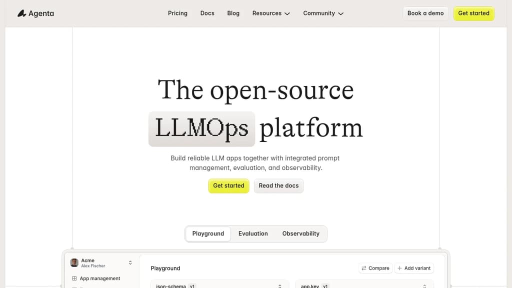 Agenta interface screenshot