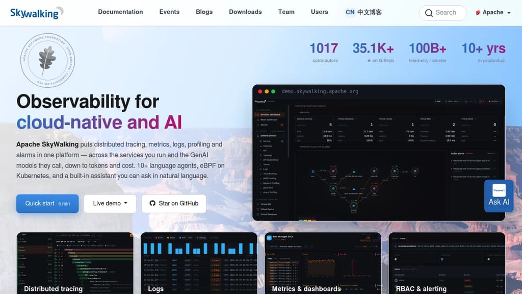 Screenshot of Apache SkyWalking