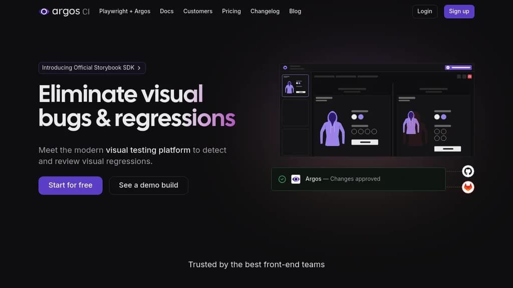 Screenshot of Argos website