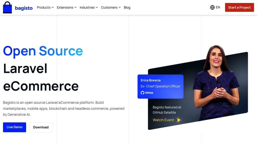 Screenshot of Bagisto 