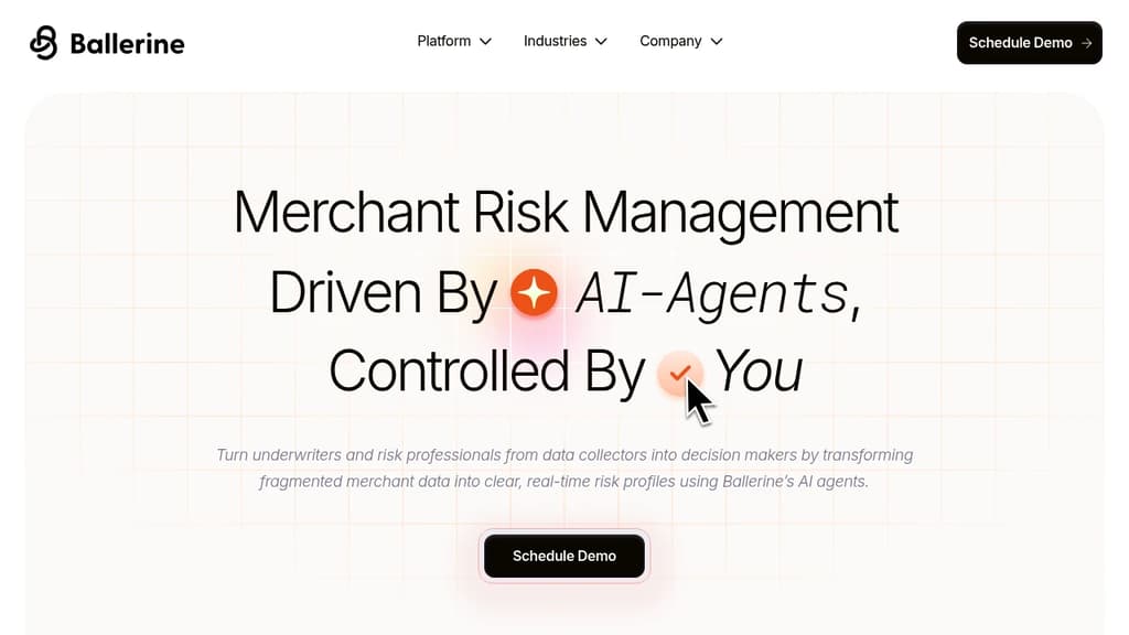 Screenshot of Ballerine website