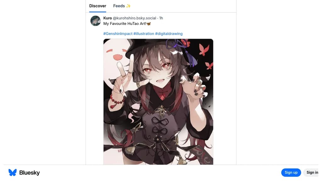 Screenshot of Bluesky website