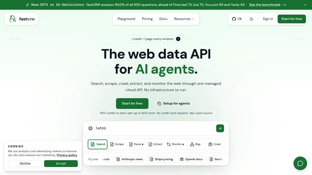 Screenshot of fastCRW