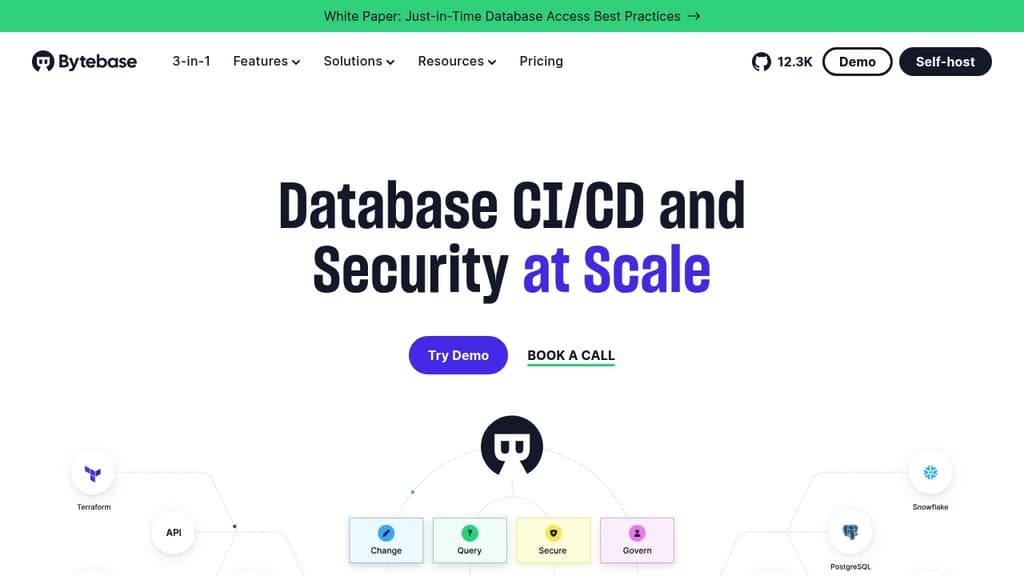 Screenshot of Bytebase website