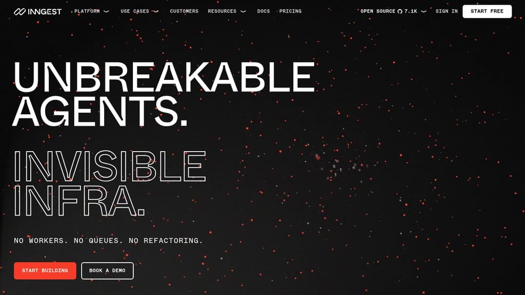 Screenshot of Inngest website