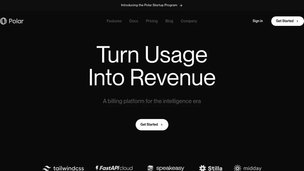 Screenshot of Polar website