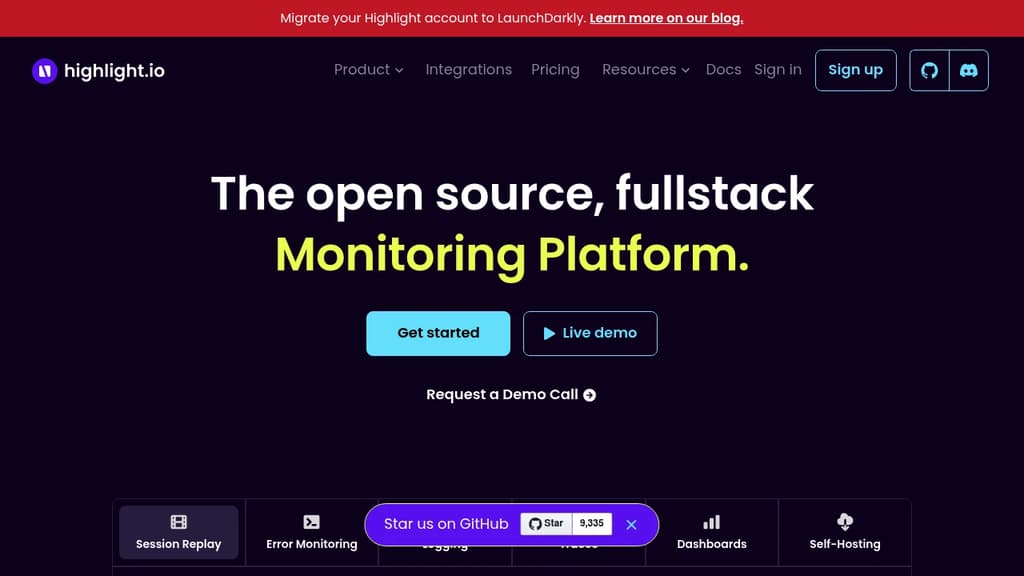 Screenshot of Highlight website