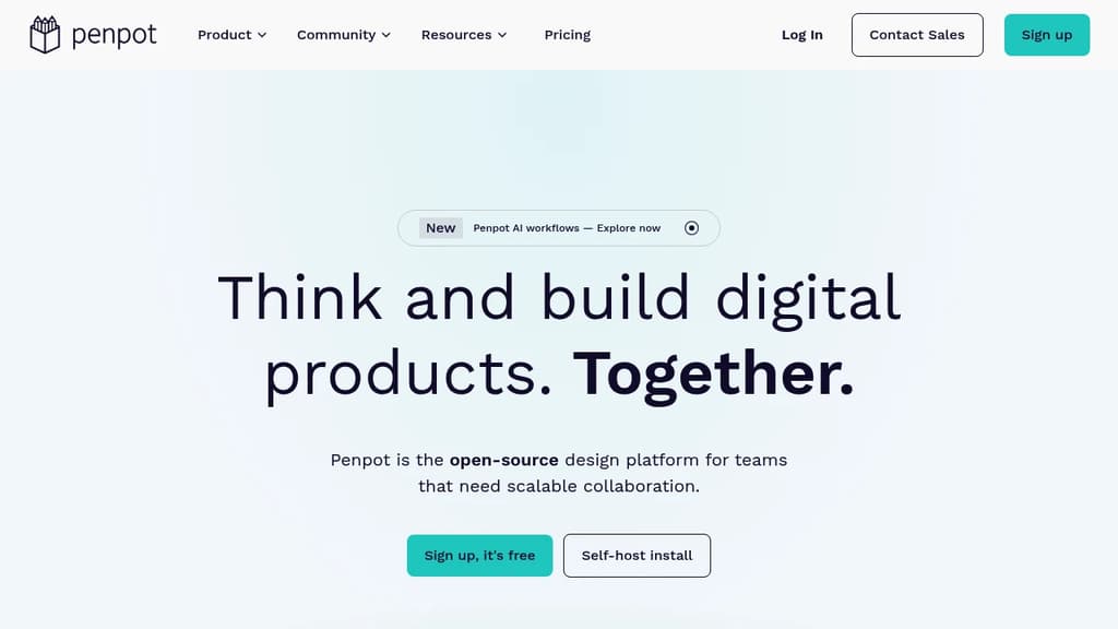 Screenshot of Penpot website