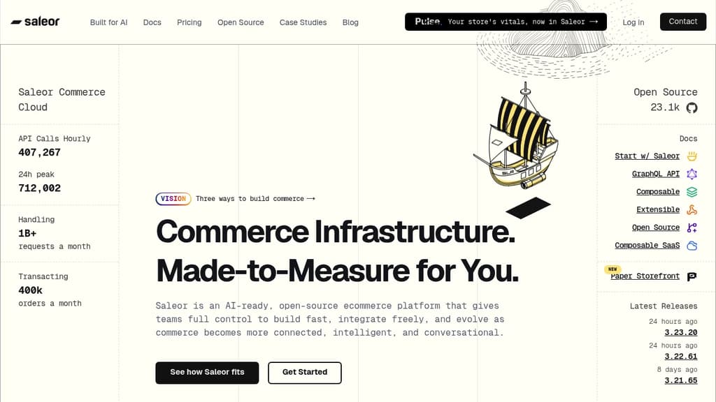 Screenshot of Saleor website