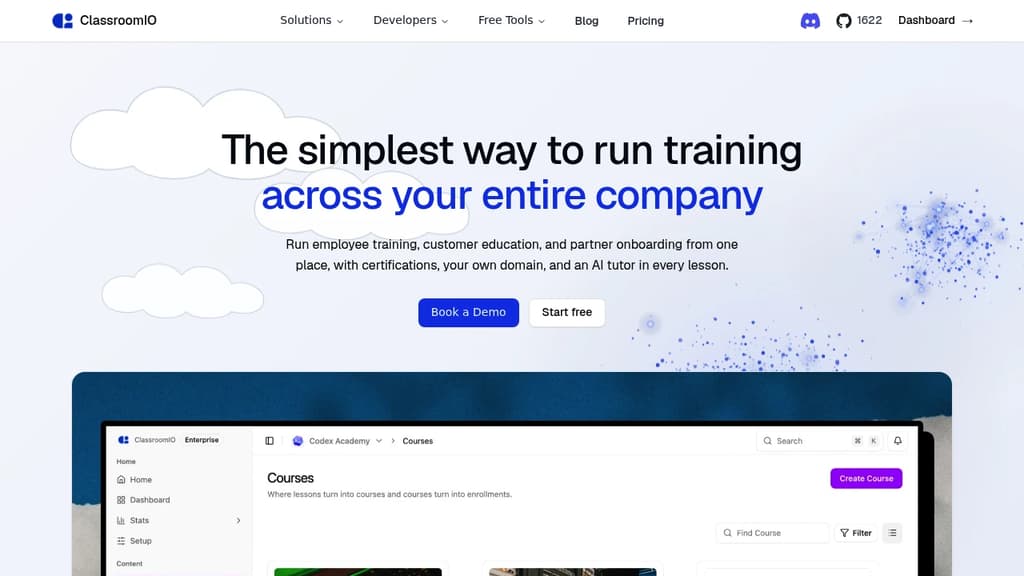 Screenshot of ClassroomIO website