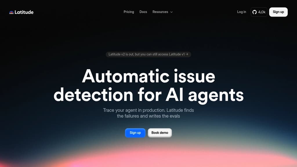 Screenshot of Latitude website