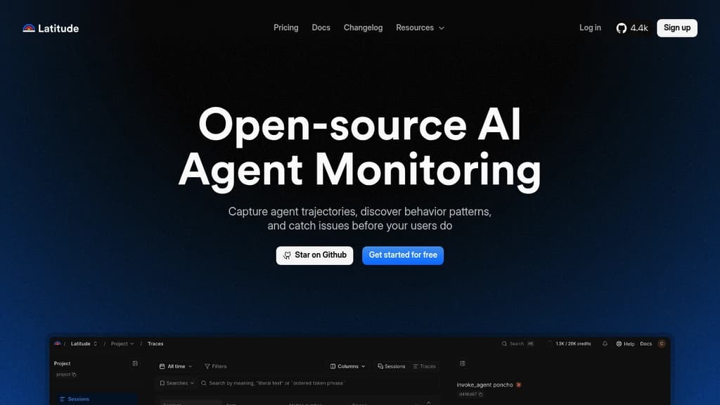 Screenshot of Latitude website