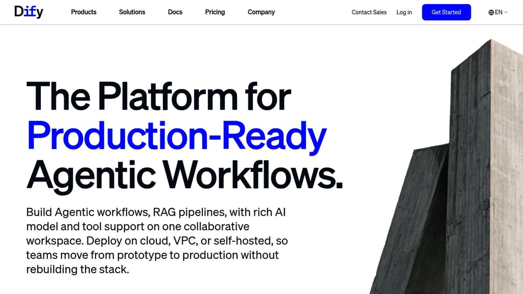 Screenshot of Dify website