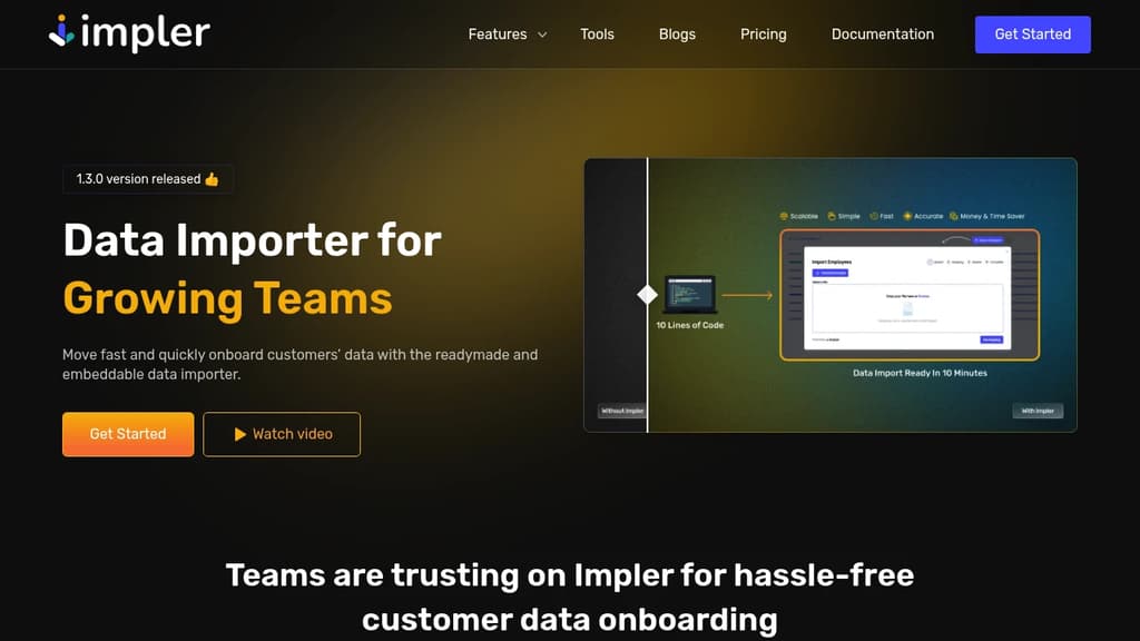 Screenshot of Impler website