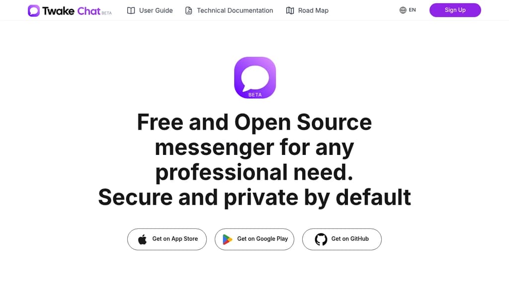 Screenshot of Twake Chat website