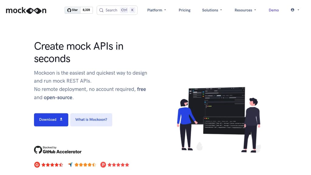 Screenshot of Mockoon website