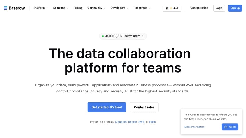 Screenshot of Baserow