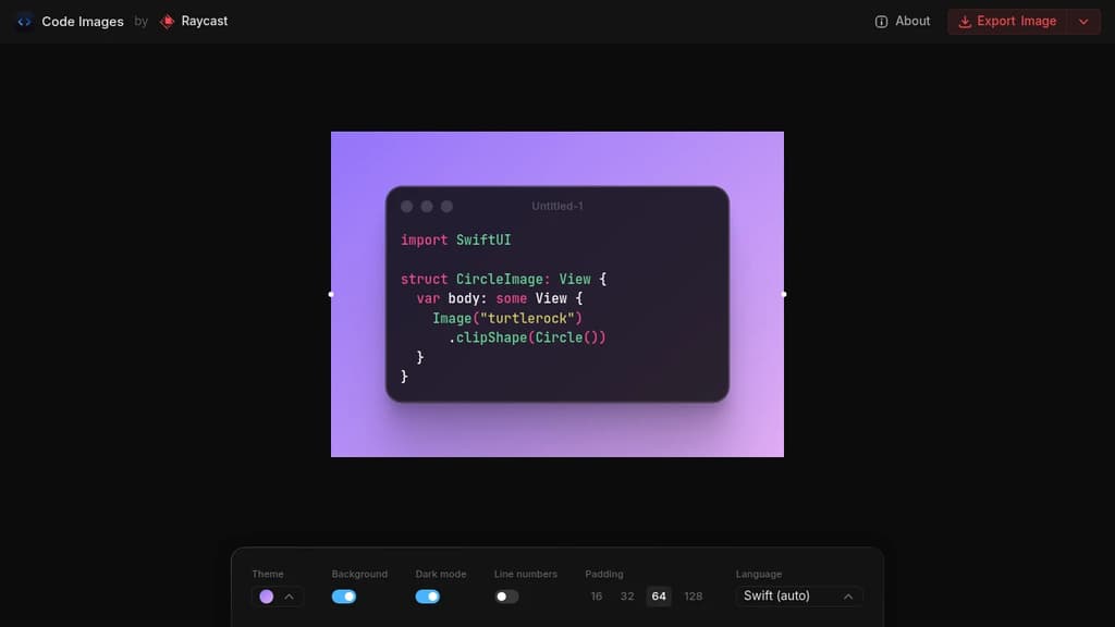 Screenshot of Ray.so website