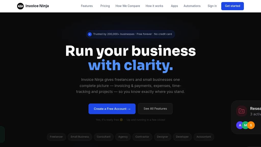 Screenshot of Invoice Ninja