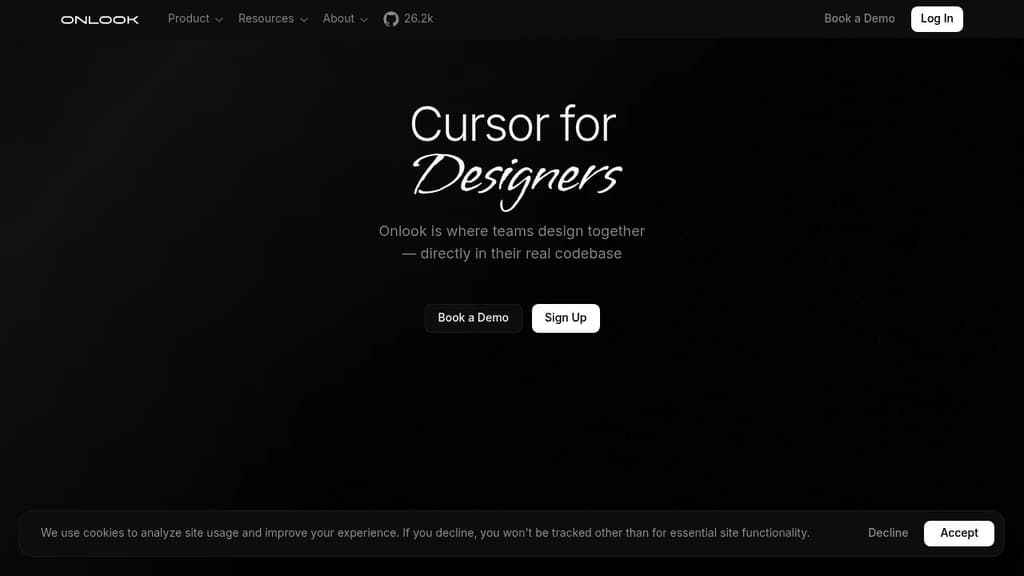 Screenshot of Onlook website