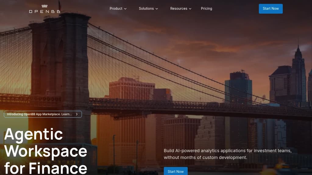 Screenshot of OpenBB website